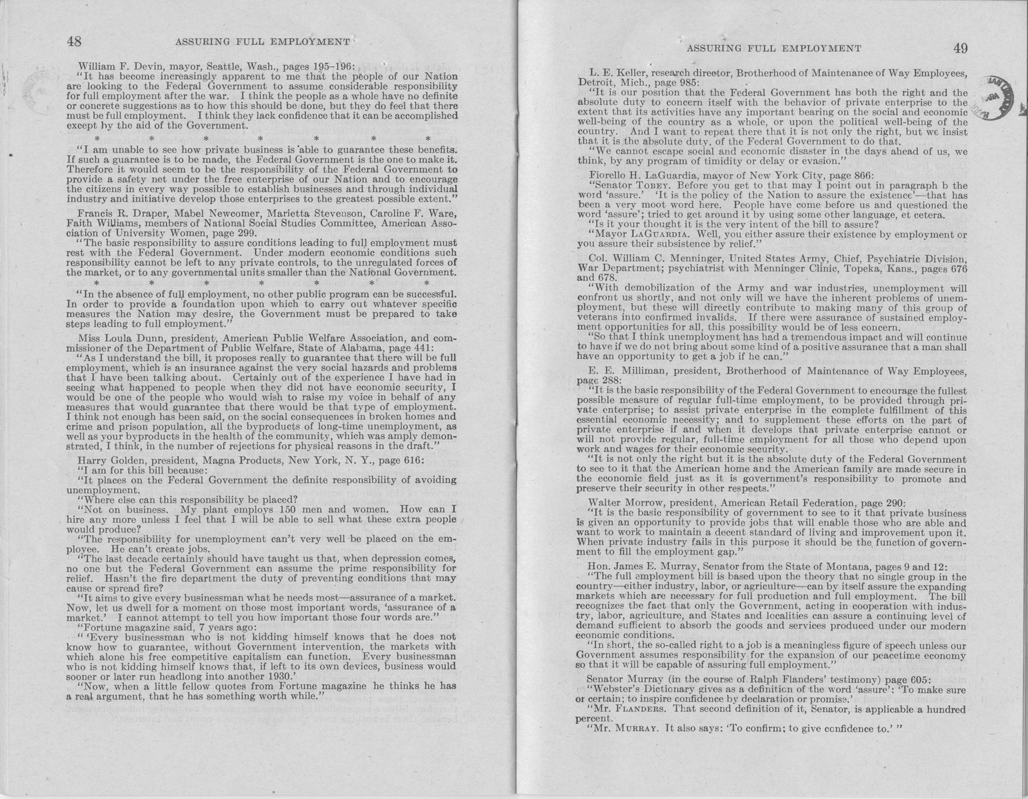 Memorandum from Harold D. Smith to M. C. Latta, S. 380, To Declare a National Policy on Employment, Production, and Purchasing Power, and for Other Purposes, with Attachments