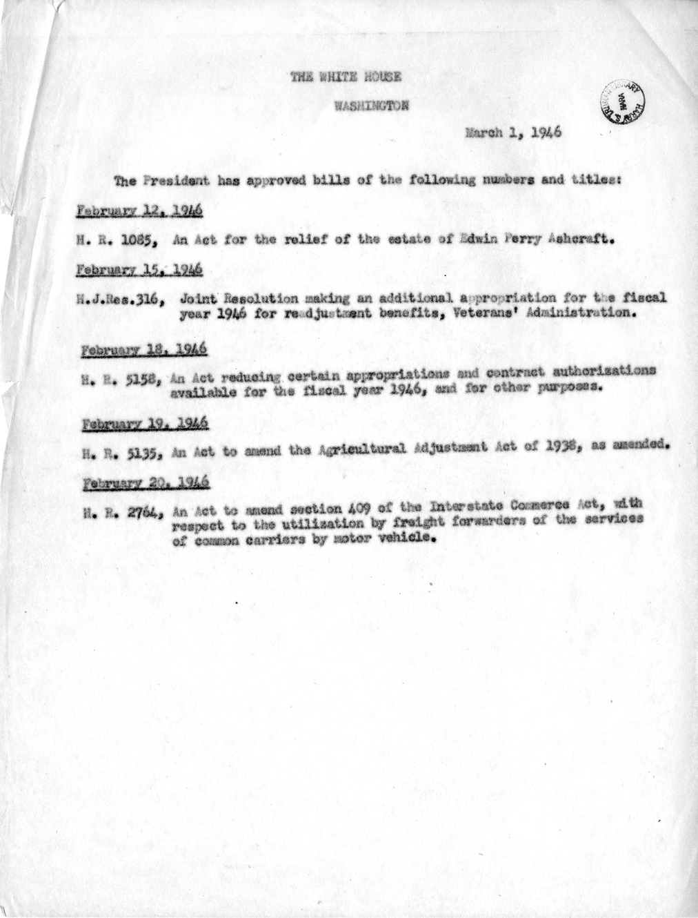 Memorandum for the File