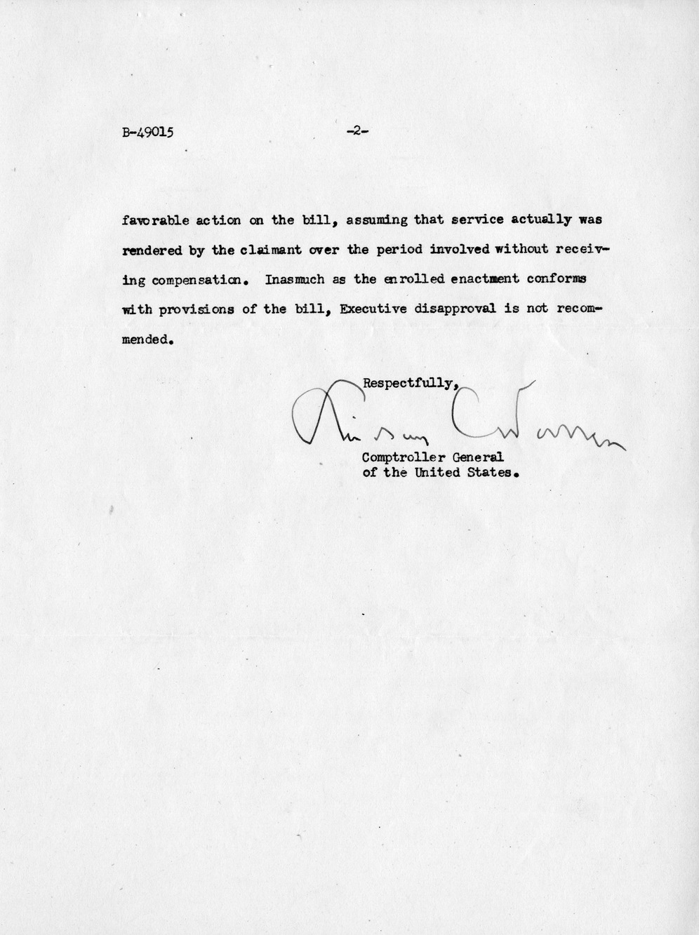 Memorandum from Frederick J. Bailey to M. C. Latta, H.R. 2748, For the Relief of the Dubuque and Wisconsin Bridge Company, with Attachments