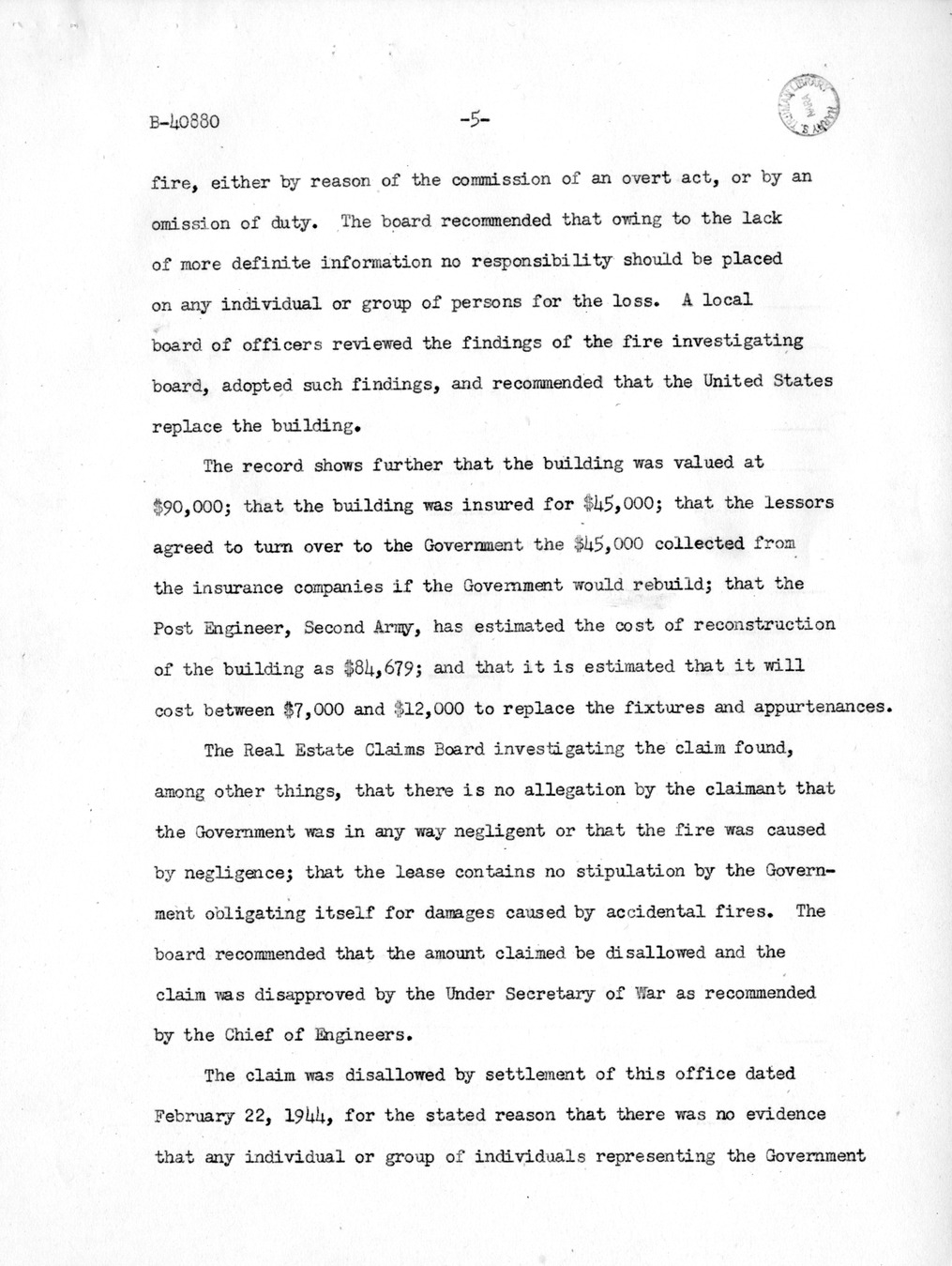 Memorandum from Harold D. Smith to M. C. Latta, S. 176, For the Relief of the City of Memphis, Tennessee, and Memphis Park Commission, with Attachments