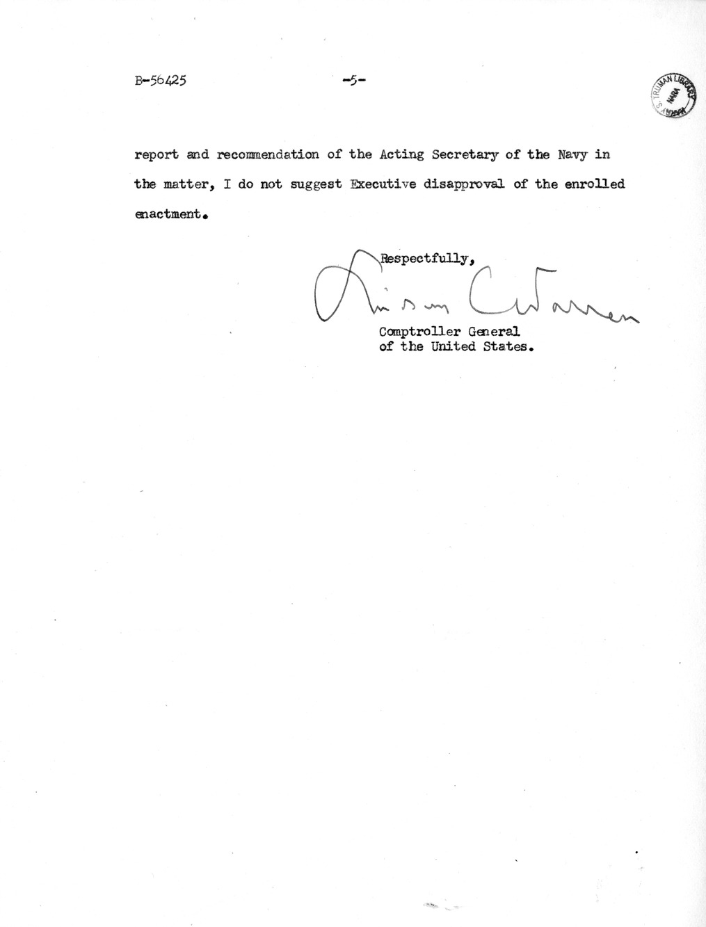 Memorandum from Frederick J. Bailey to M. C. Latta, H. R. 3224, For the Relief of Mrs. Lionel Comeaux and New Orleans Public Service, Incorporated, with Attachments