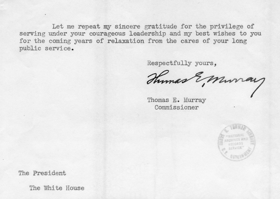 Thomas Murray to Harry S. Truman