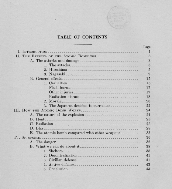 \"United States Strategic Bombing Survey: The Effects of the Atomic Bombs on Hiroshima and Nagasaki\"