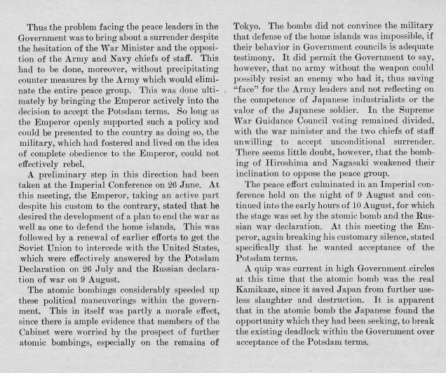 \"United States Strategic Bombing Survey: The Effects of the Atomic Bombs on Hiroshima and Nagasaki\"