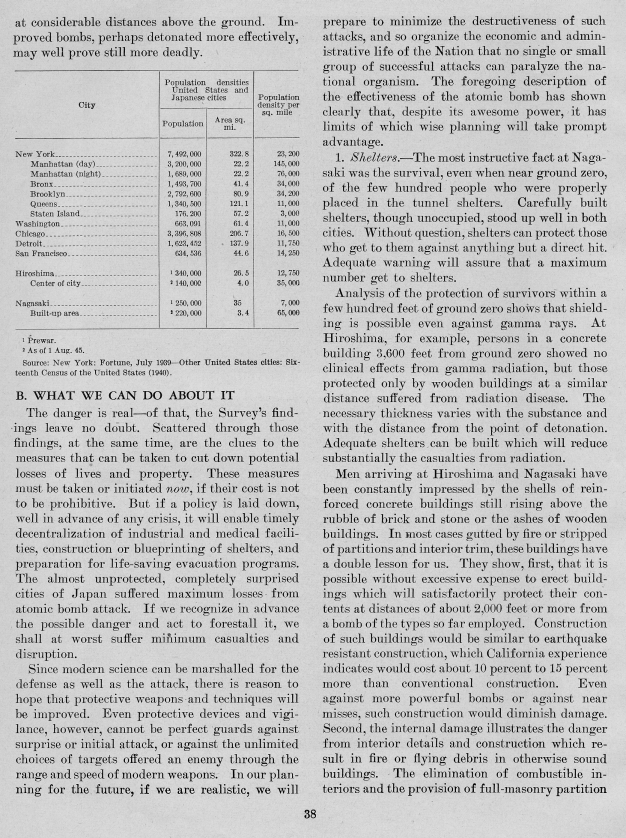 \"United States Strategic Bombing Survey: The Effects of the Atomic Bombs on Hiroshima and Nagasaki\"