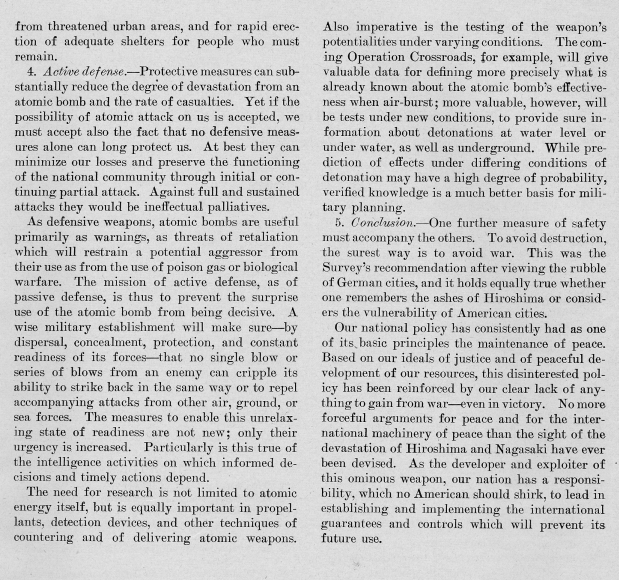 \"United States Strategic Bombing Survey: The Effects of the Atomic Bombs on Hiroshima and Nagasaki\"