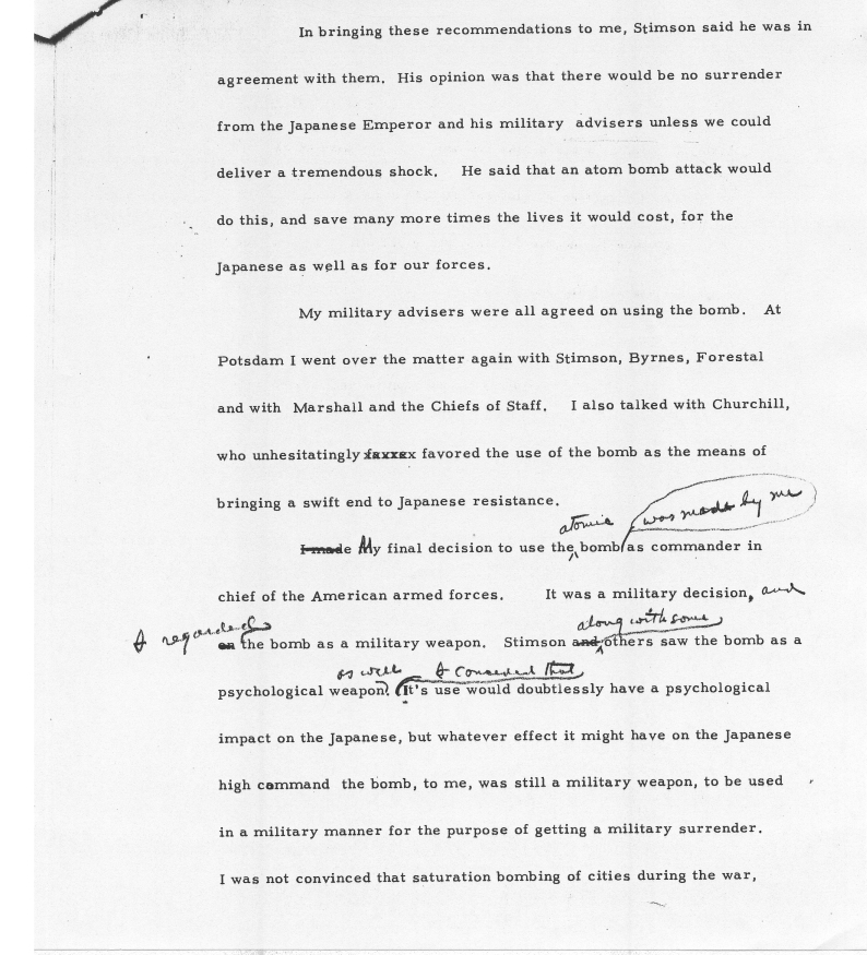 \"The Atomic Bomb\", third draft