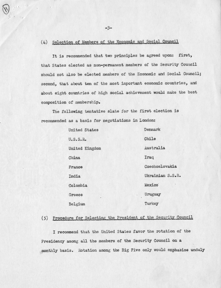 Memorandum from Dean Acheson to President Harry S. Truman With Related Correspondence from Edward Stettinius and a Reply from M. C. Latta