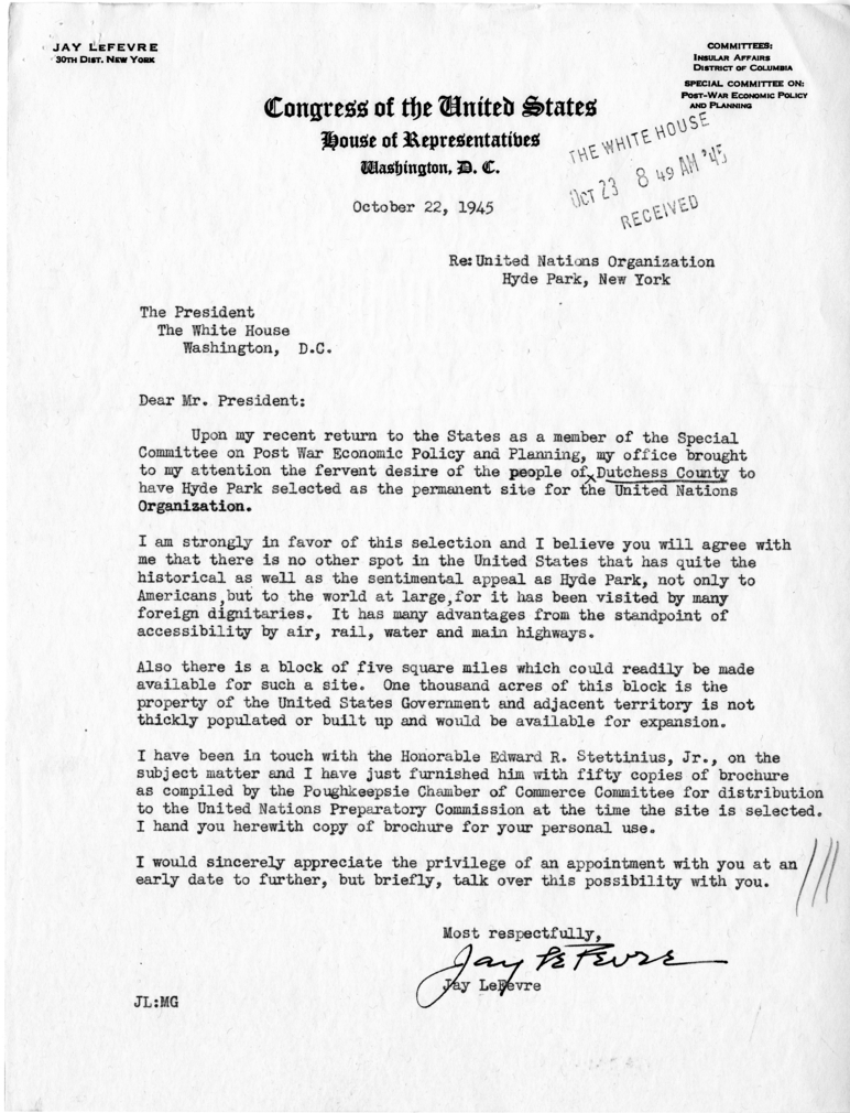 Letter from Matthew J. Connelly to Representative Jay LeFevre With Related Correspondence