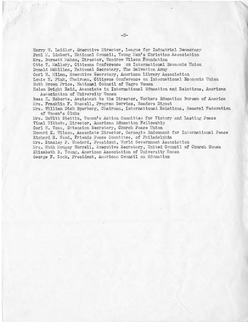 Correspondence Between President Harry S. Truman and Clark Eichelberger