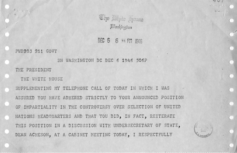 Correspondence Between Harry S. Truman and Francis J. Myers