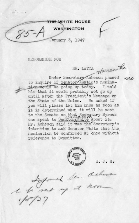 William J. Hopkins to M.C. Latta With Attachment