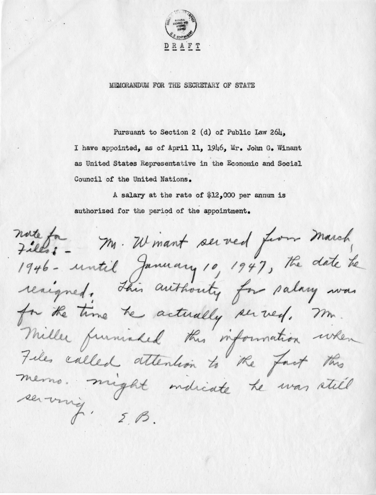 George Marshall to Harry S. Truman, With Attachments