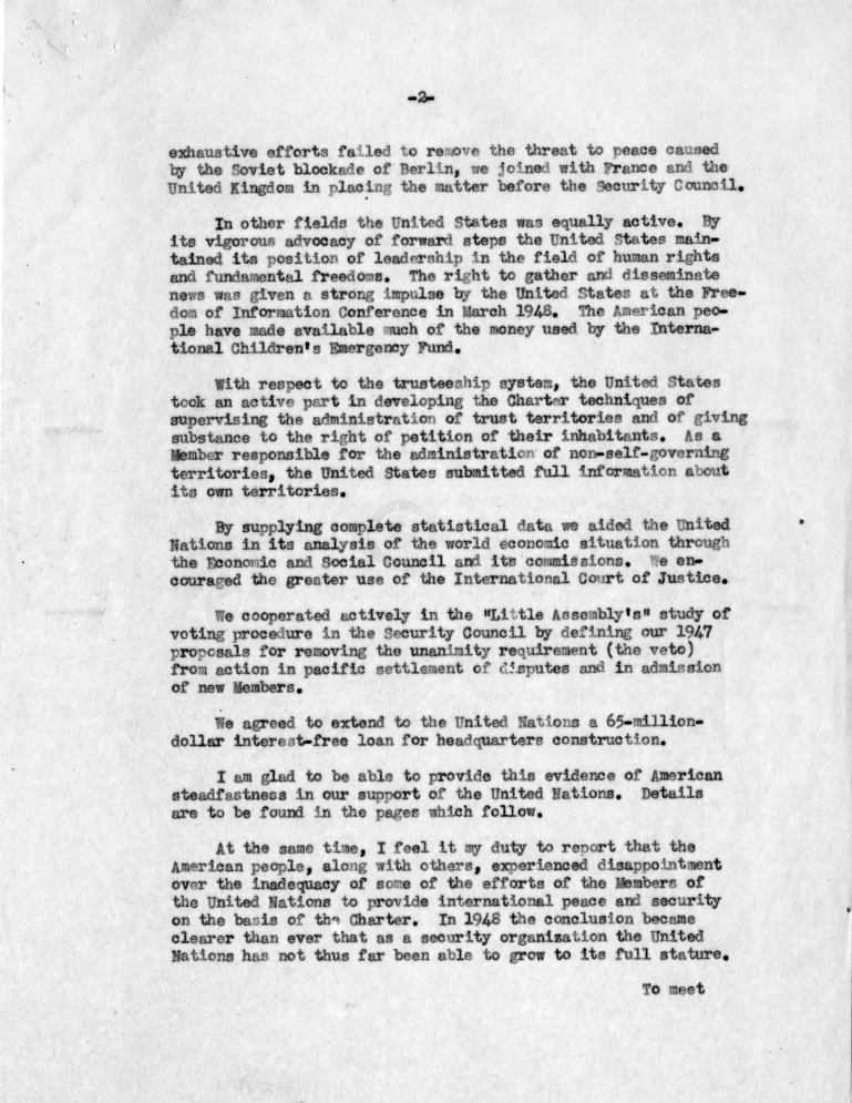 William D. Hassett to Dean Acheson, With Attached Memorandum and Report