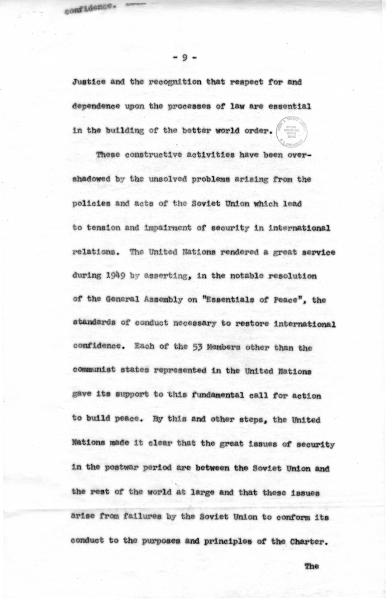 Charles S. Murphy to William McWilliams, with Related Report, "Fourth Annual Report on U. S. Activities in the United Nations"