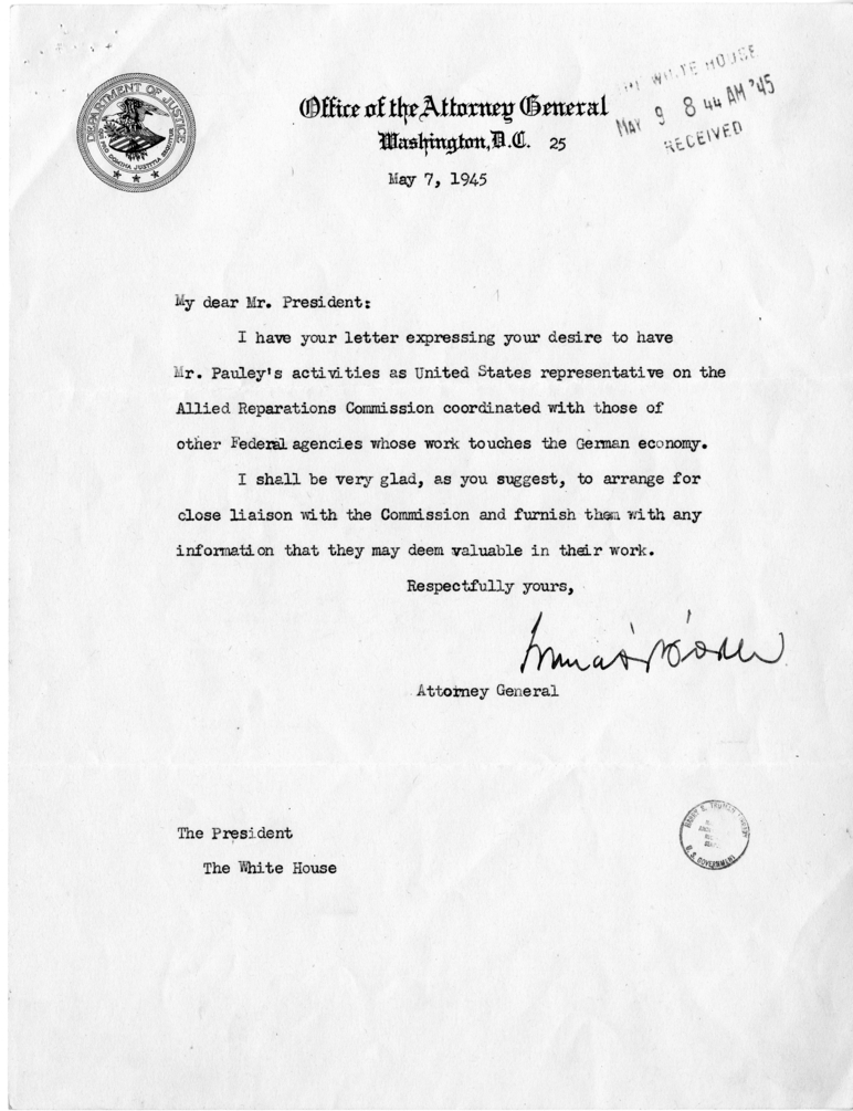 Harry S. Truman to Henry Morgenthau With Related Correspondence