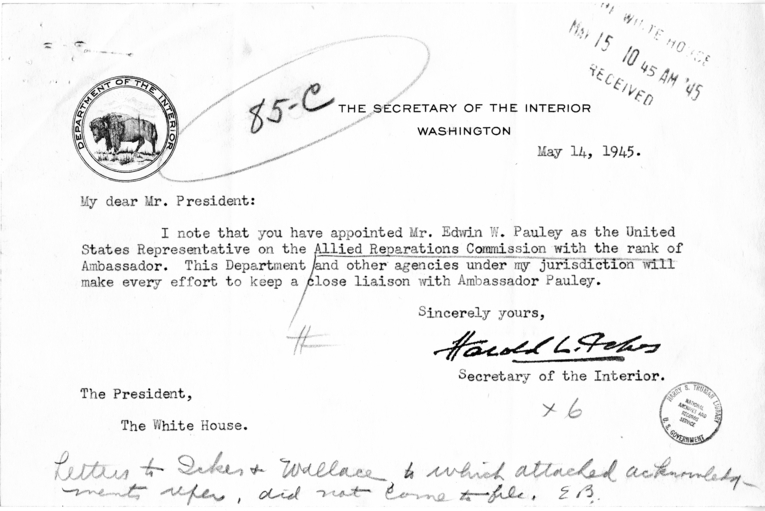 Harry S. Truman to Henry Morgenthau With Related Correspondence