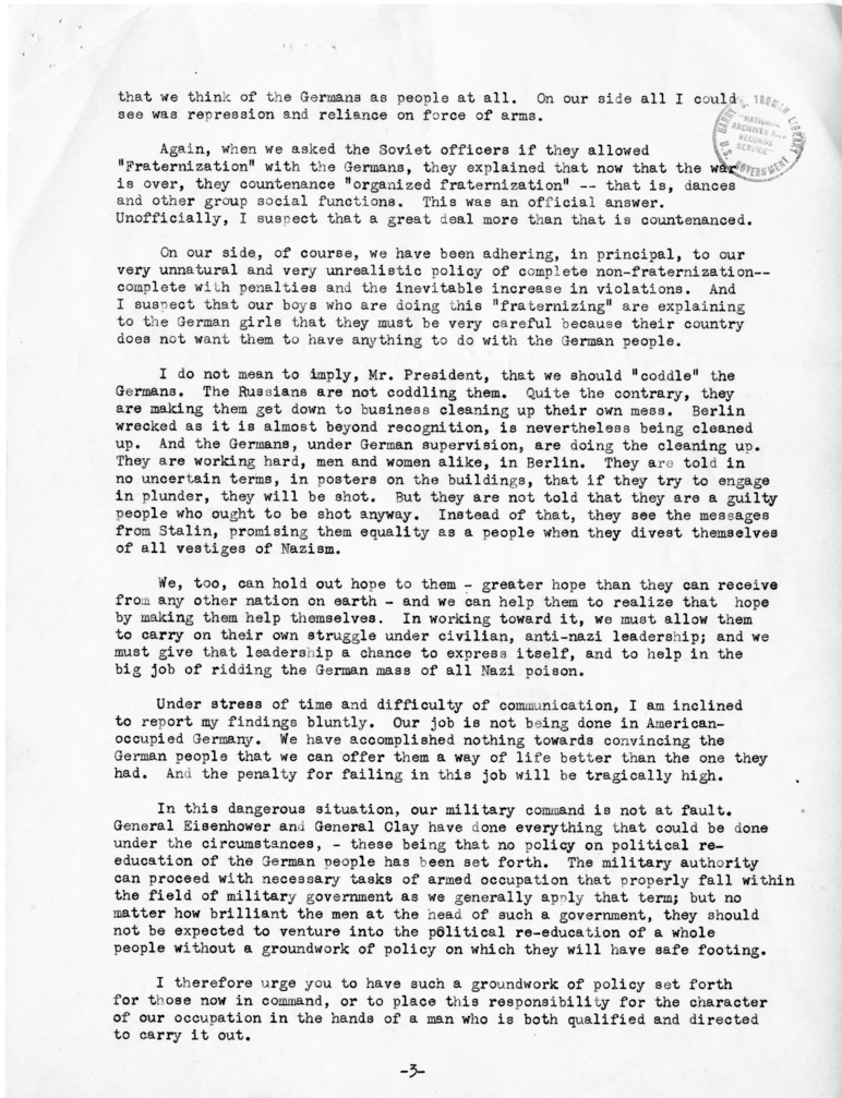 Letter from Edwin W. Pauley to President Harry S. Truman