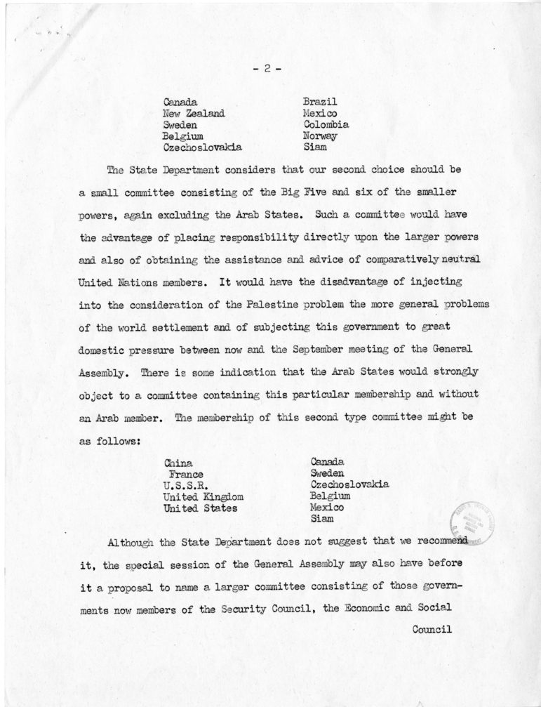Memorandum, Dean Acheson to Harry S. Truman