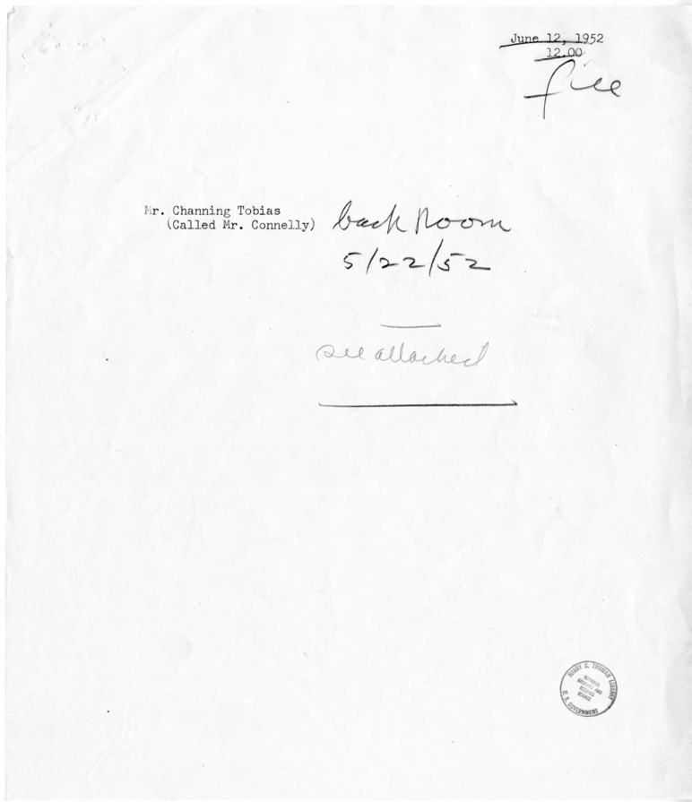 Correspondence Between Harry S. Truman and Channing H. Tobias, with Related Material