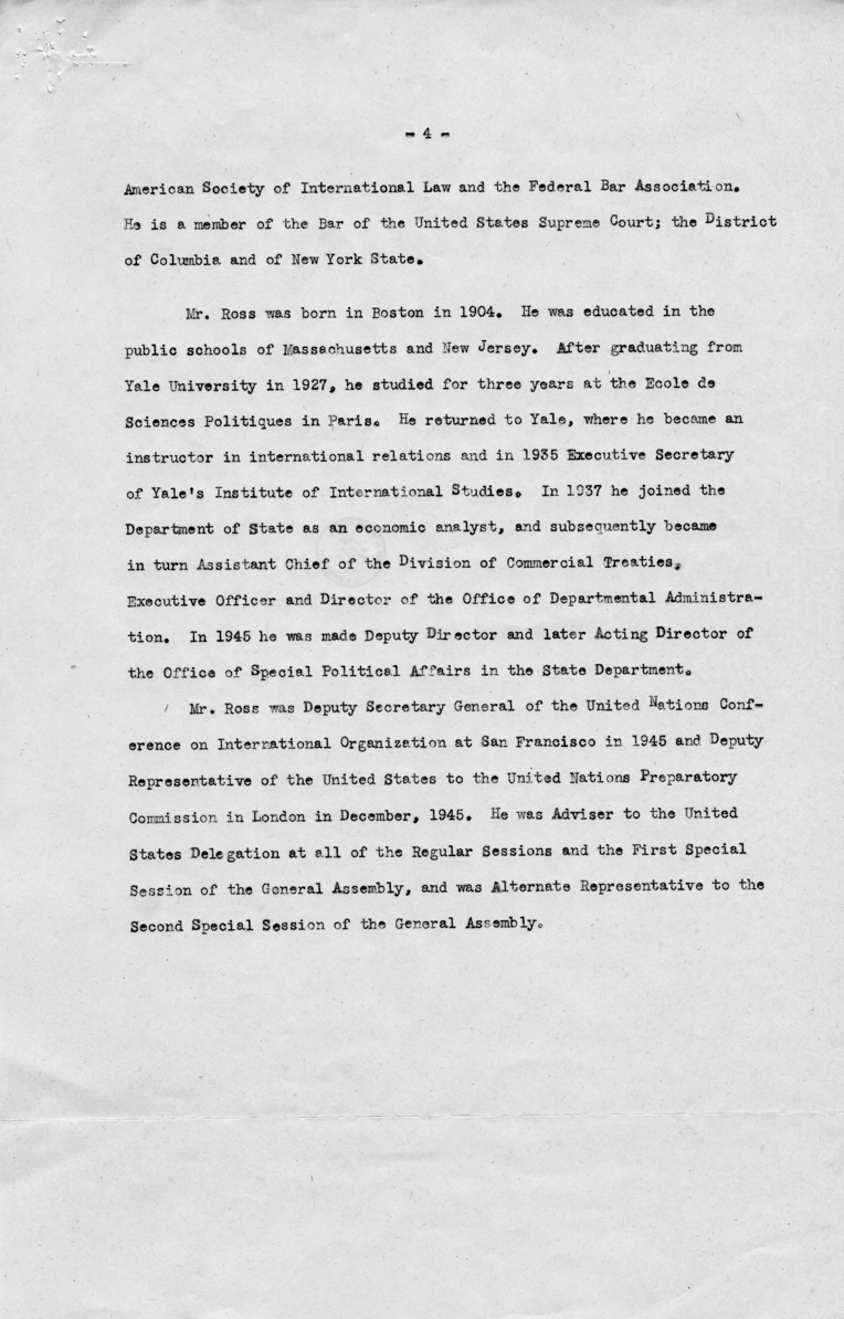 Memorandum, James E. Webb to Harry S. Truman, With Related Material
