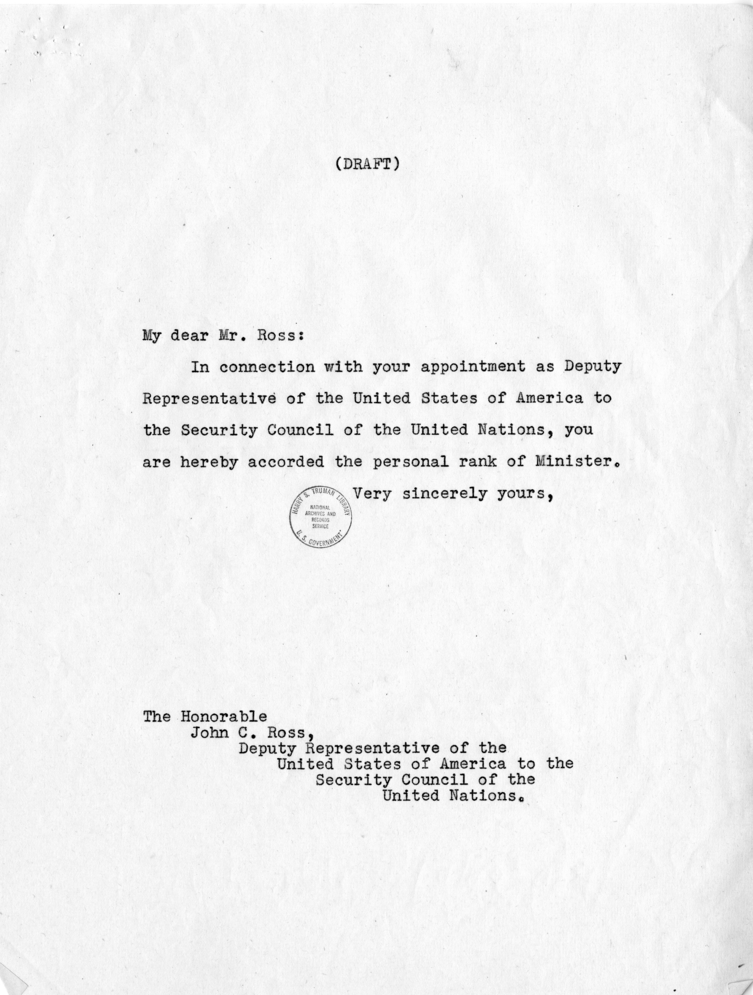 Memorandum from Secretary of State Dean Acheson to President Harry S. Truman, With Related Correspondence