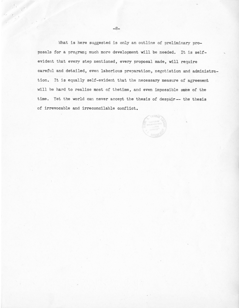 "Memorandum of Points for Consideration in the Development of a 20-Year Program for Achieving Peace Through the United Nations" by Trygve Lie