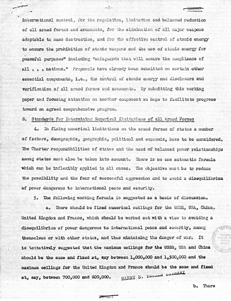 Memorandum from David Bruce to President Harry S. Truman