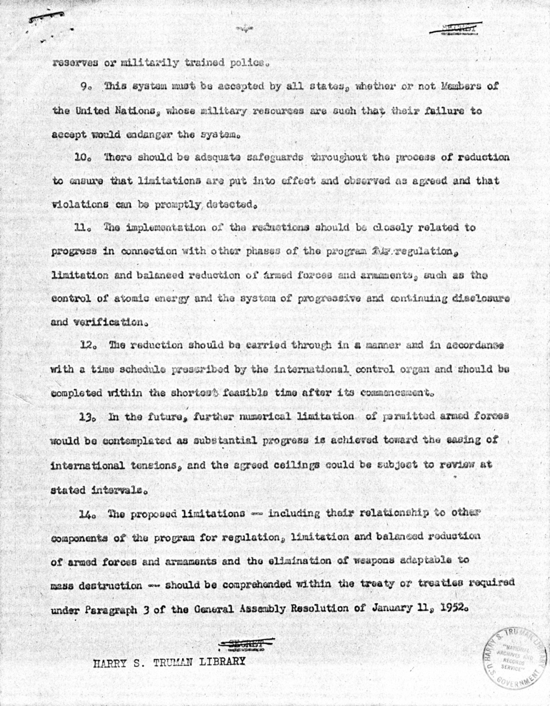 Memorandum from David Bruce to President Harry S. Truman