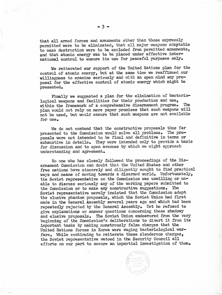 Memorandum from Secretary of State Dean Acheson to President Harry S. Truman With Attached Report