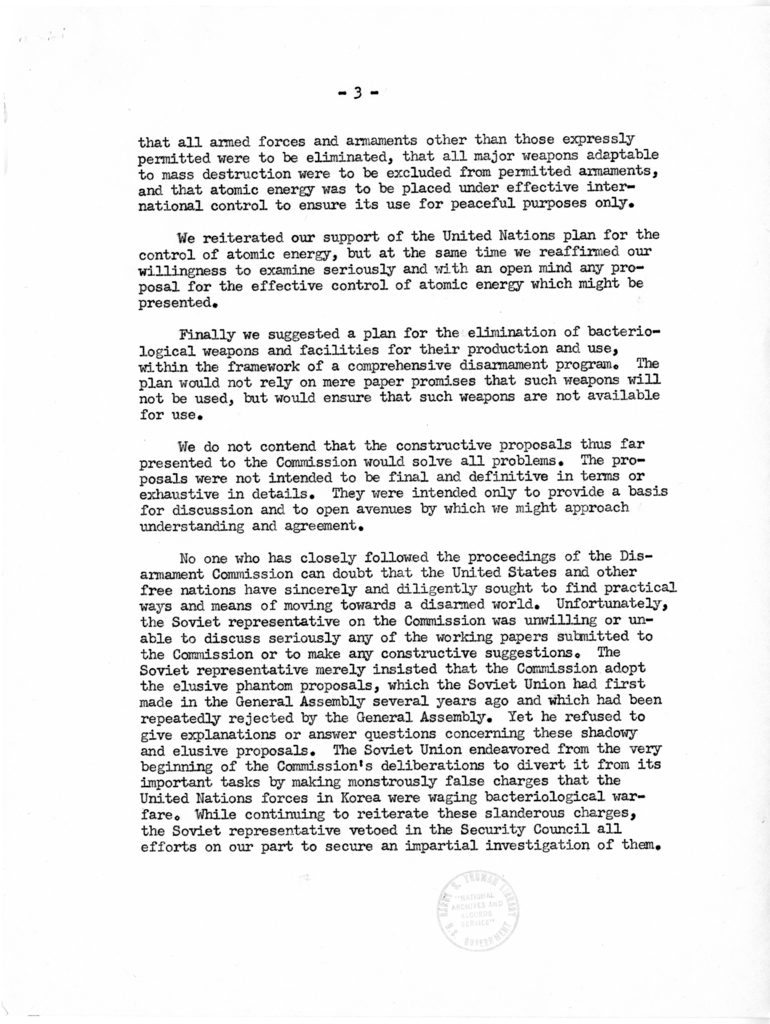 Memorandum from Secretary of State Dean Acheson to President Harry S. Truman With Attached Report