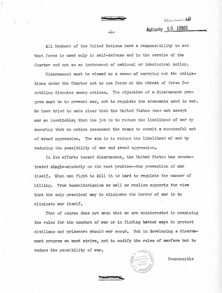 Memorandum from Secretary of State Dean Acheson to President Harry S. Truman With Attached Report