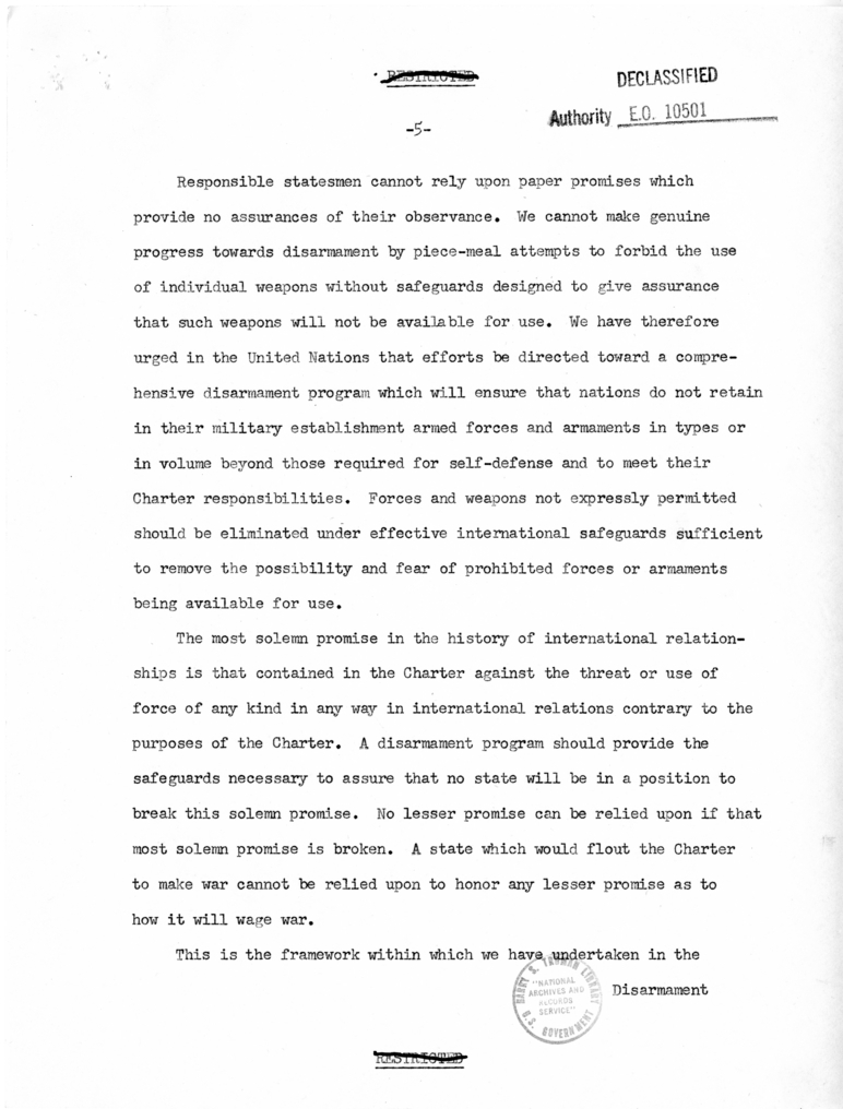 Memorandum from Secretary of State Dean Acheson to President Harry S. Truman With Attached Report