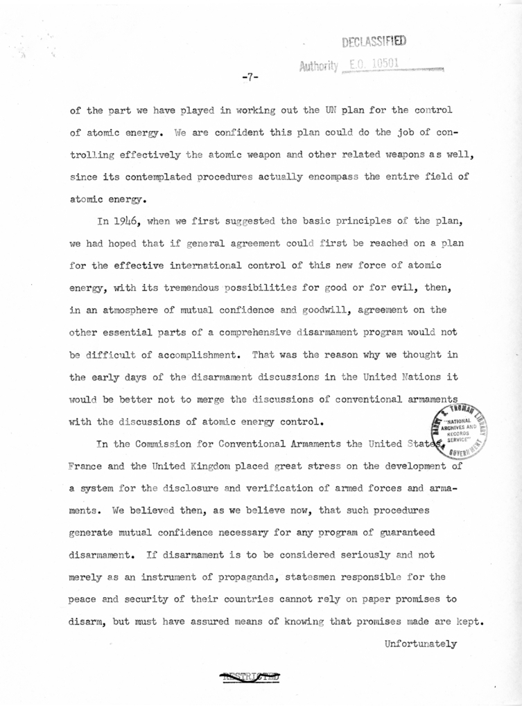 Memorandum from Secretary of State Dean Acheson to President Harry S. Truman With Attached Report