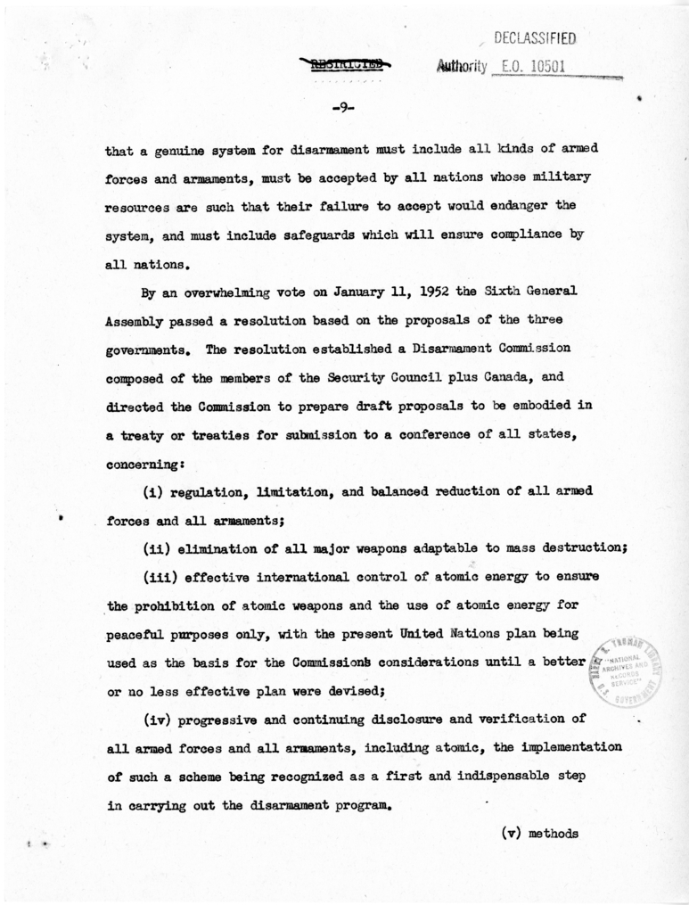 Memorandum from Secretary of State Dean Acheson to President Harry S. Truman With Attached Report