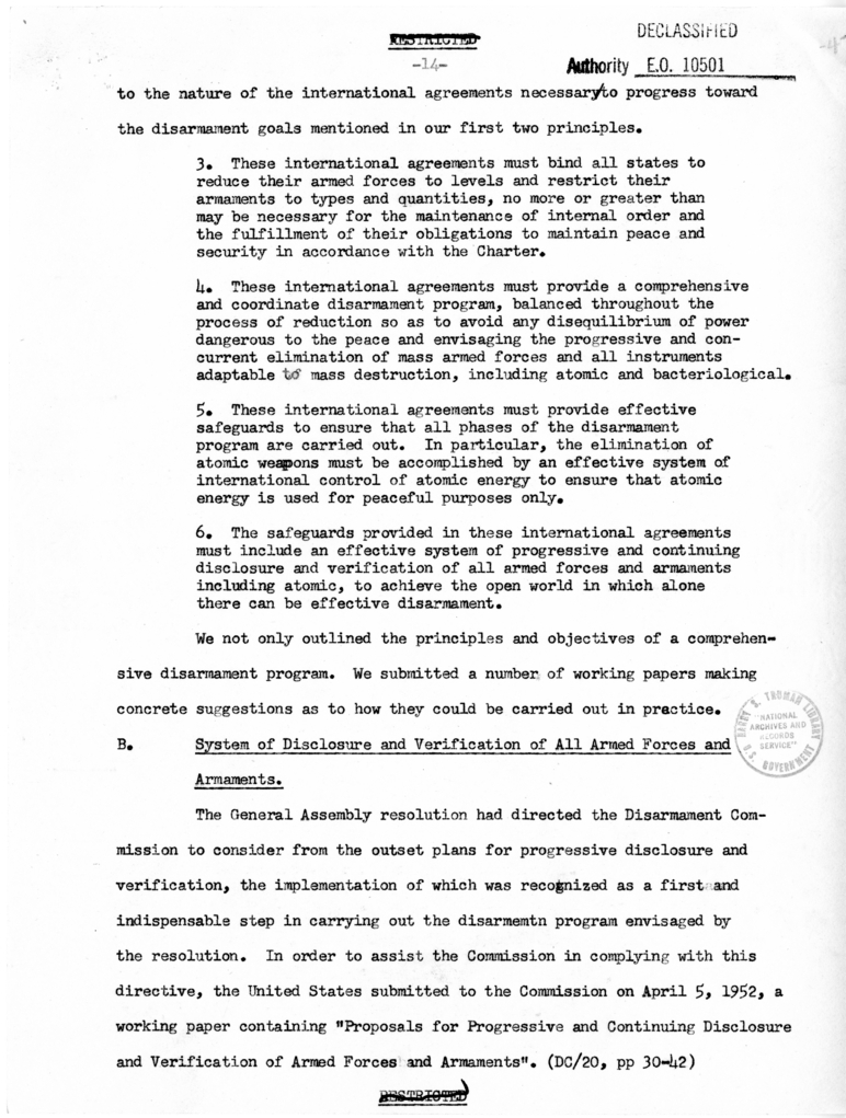 Memorandum from Secretary of State Dean Acheson to President Harry S. Truman With Attached Report