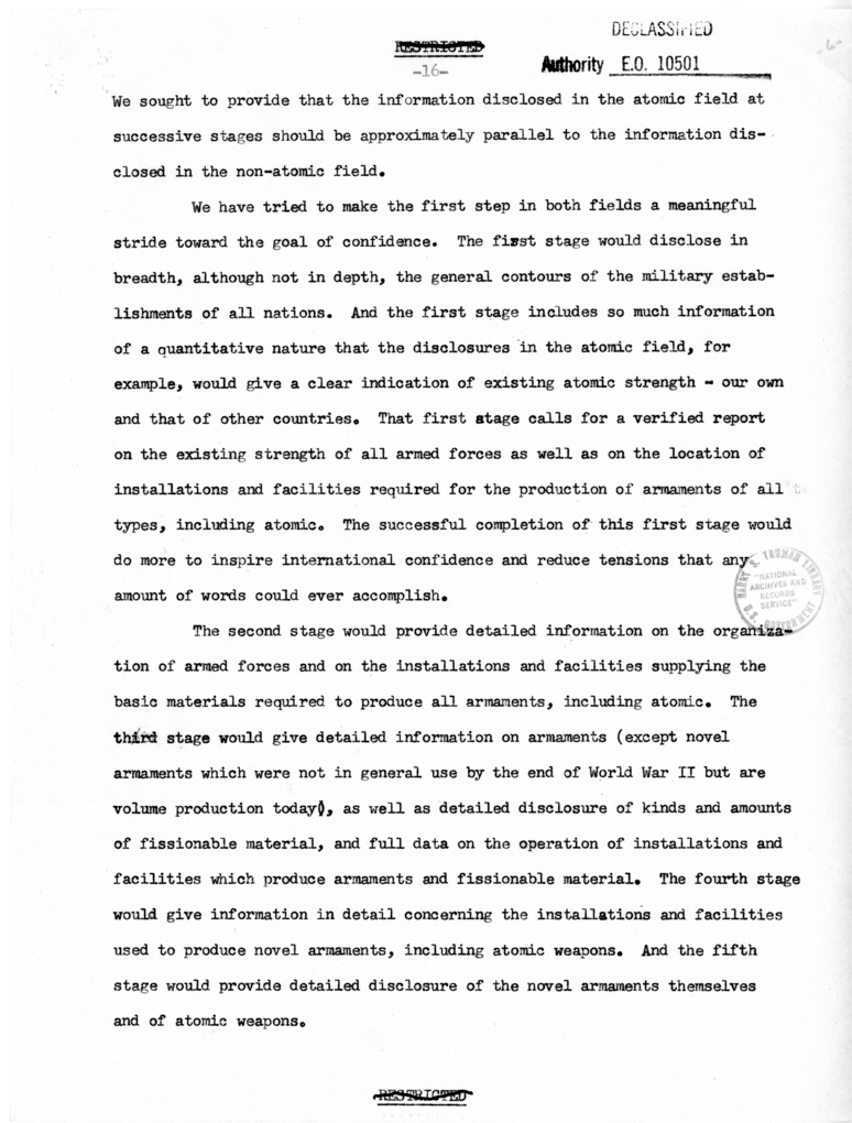 Memorandum from Secretary of State Dean Acheson to President Harry S. Truman With Attached Report