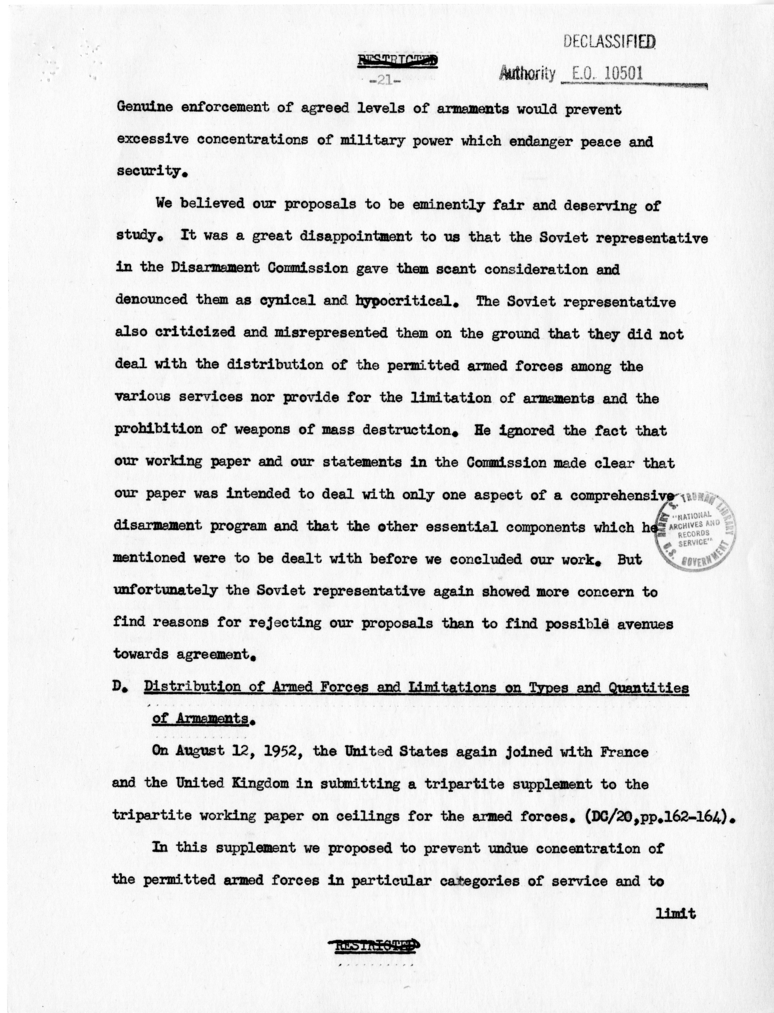 Memorandum from Secretary of State Dean Acheson to President Harry S. Truman With Attached Report