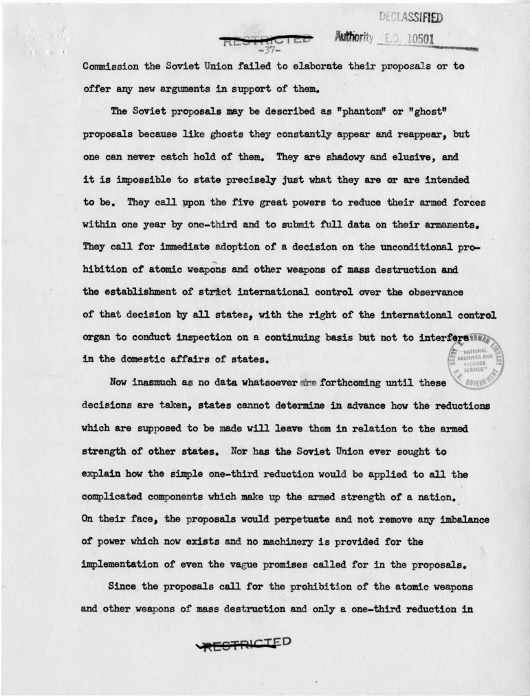 Memorandum from Secretary of State Dean Acheson to President Harry S. Truman With Attached Report