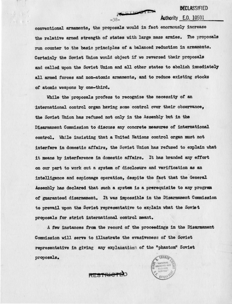 Memorandum from Secretary of State Dean Acheson to President Harry S. Truman With Attached Report