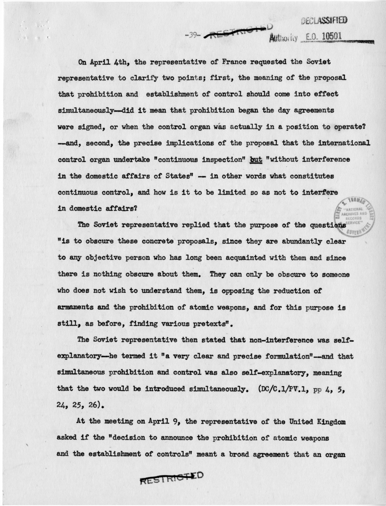 Memorandum from Secretary of State Dean Acheson to President Harry S. Truman With Attached Report