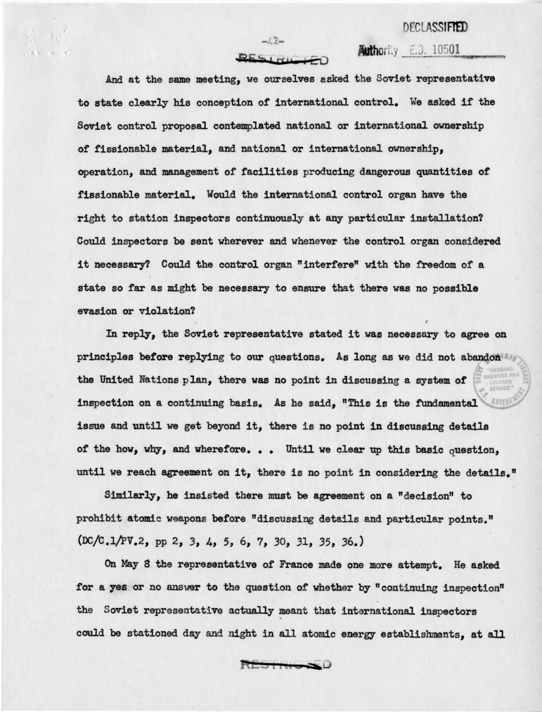 Memorandum from Secretary of State Dean Acheson to President Harry S. Truman With Attached Report