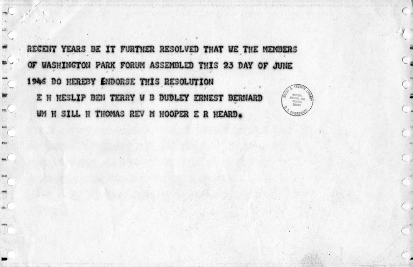 Telegrams to the White House Urging Protection for African-American Voters