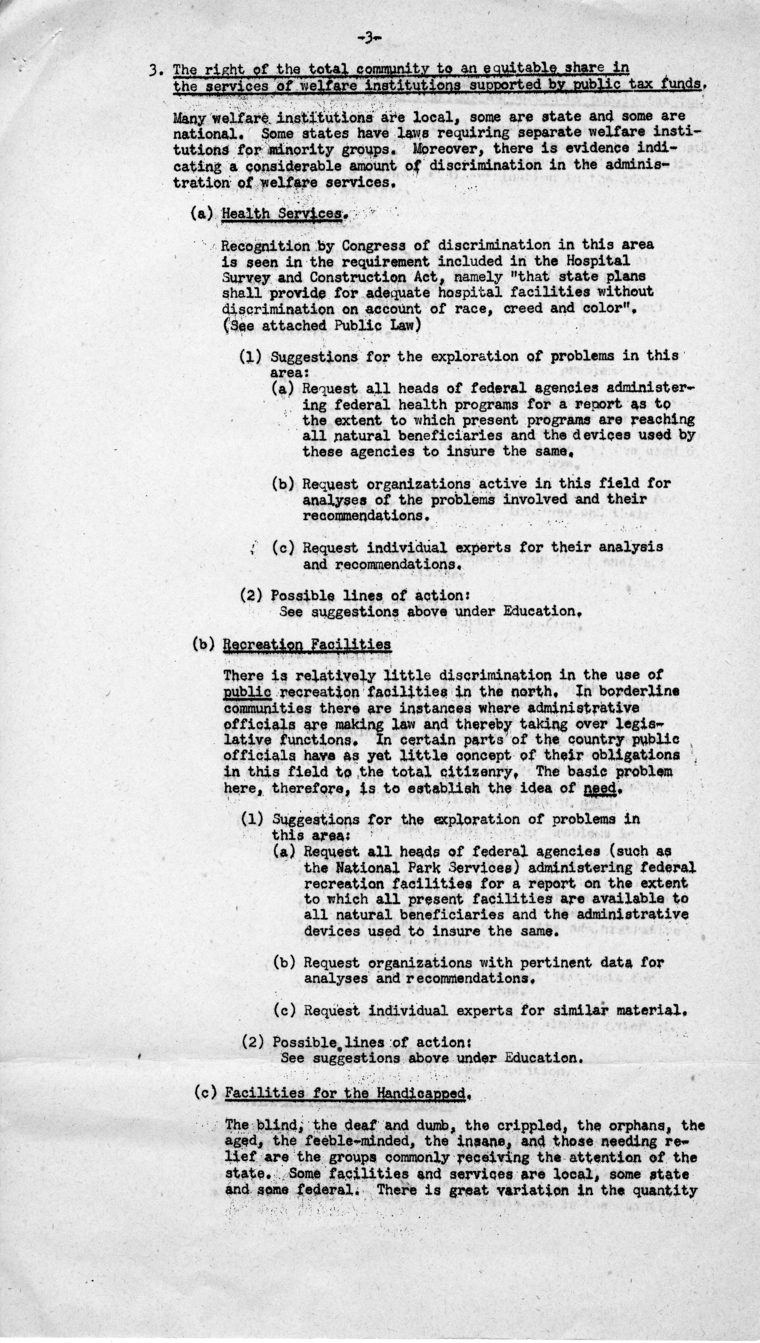 Memorandum, Robert K. Carr to Subcommittee No. 2