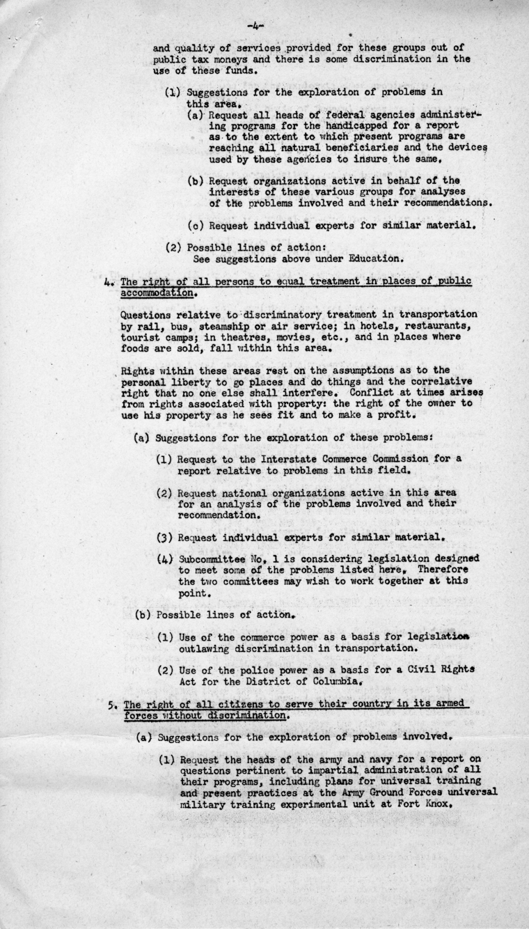 Memorandum, Robert K. Carr to Subcommittee No. 2