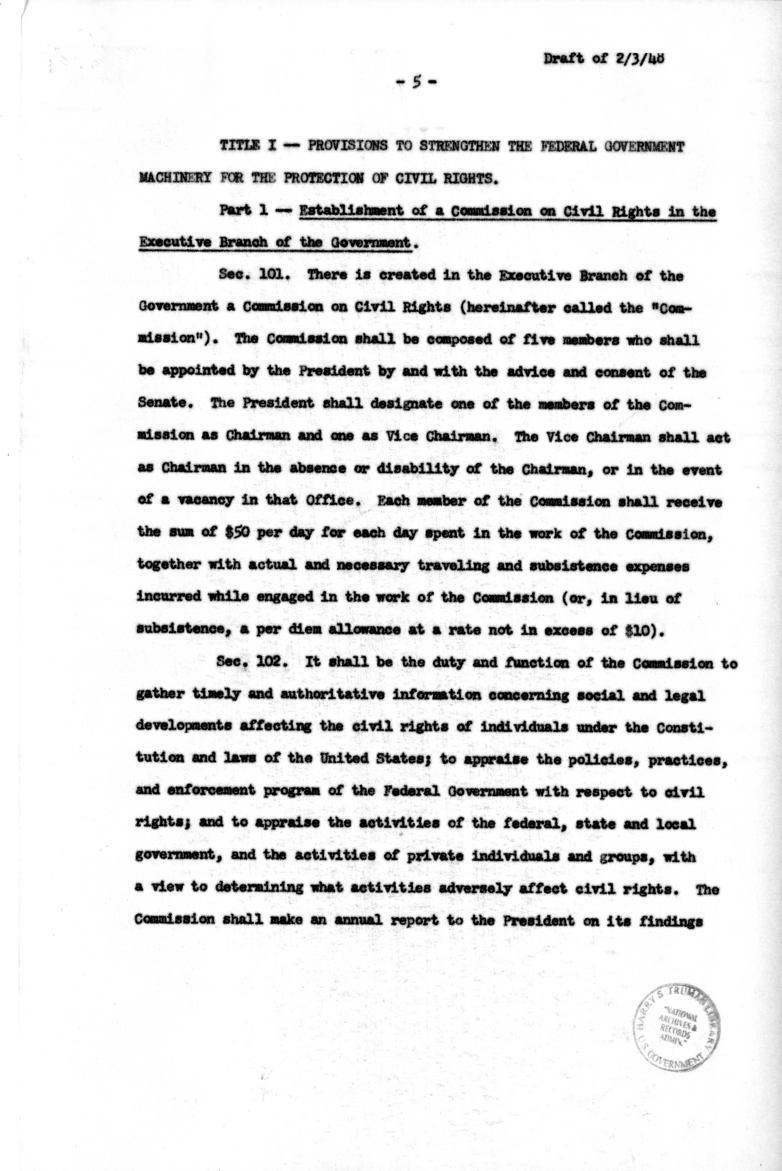 Revised Draft of Omnibus Civil Rights Bill