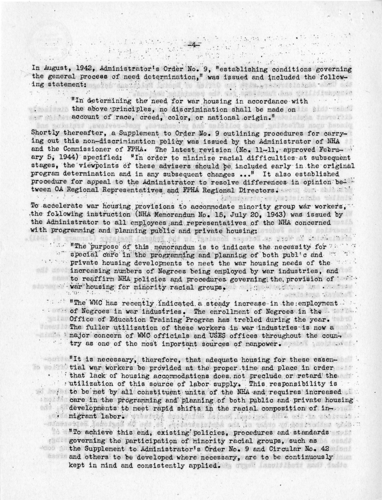 Memorandum,  Frank S. Horne to Philleo Nash, With Attached Statement to the President&#039;s Committee on Civil Rights