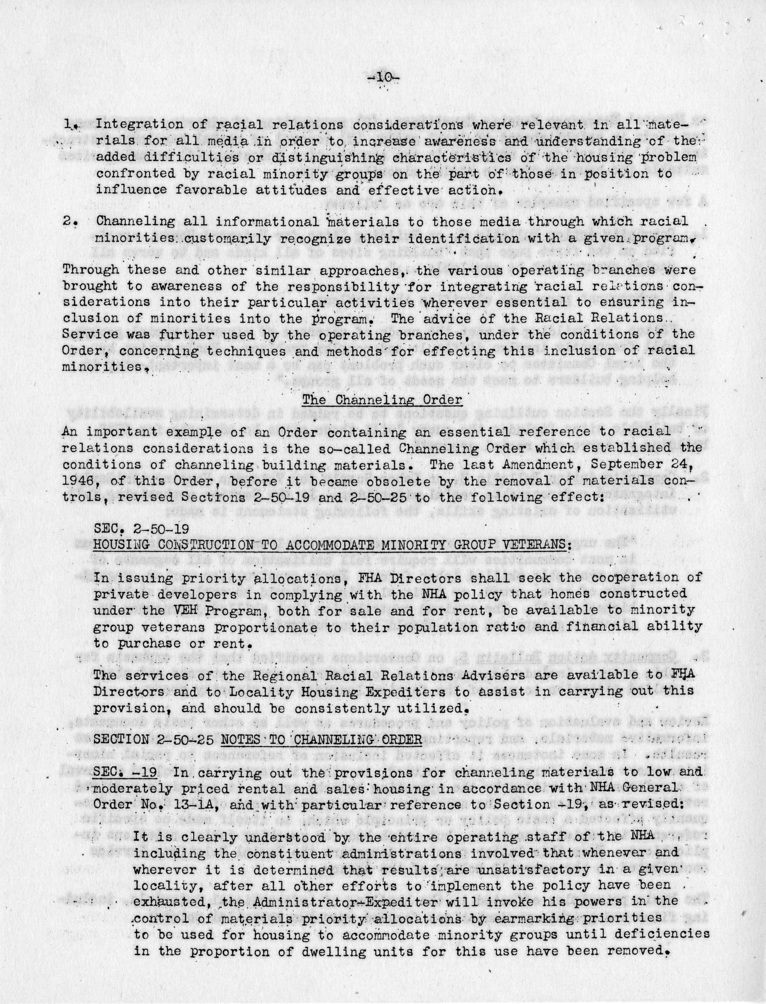 Memorandum,  Frank S. Horne to Philleo Nash, With Attached Statement to the President&#039;s Committee on Civil Rights