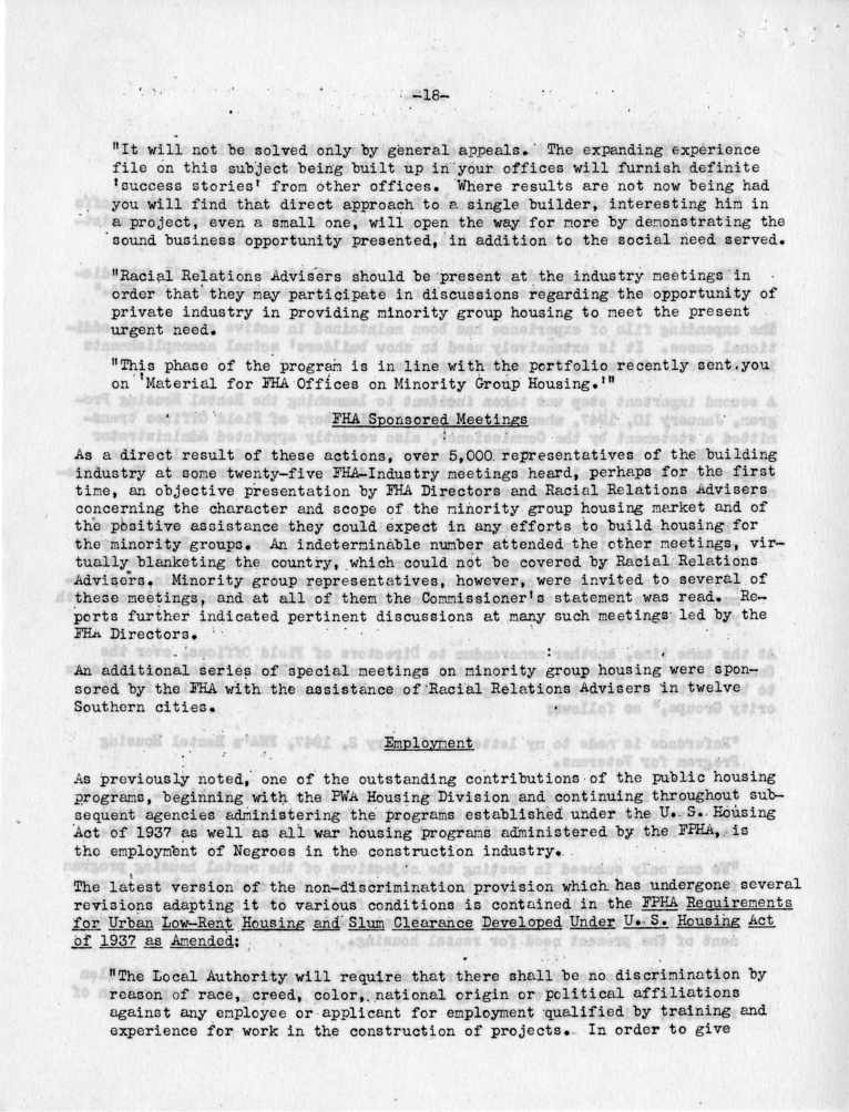 Memorandum,  Frank S. Horne to Philleo Nash, With Attached Statement to the President&#039;s Committee on Civil Rights