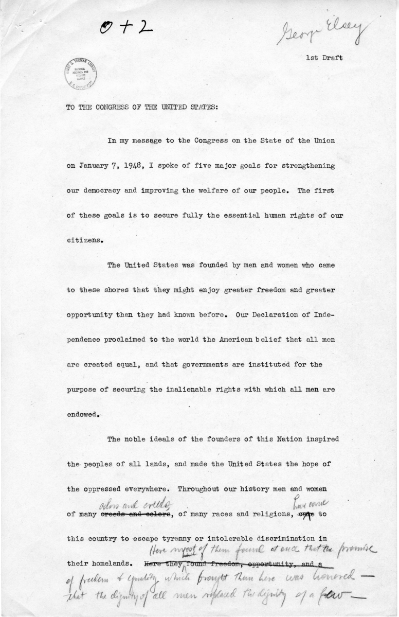 First Draft of Civil Rights Speech